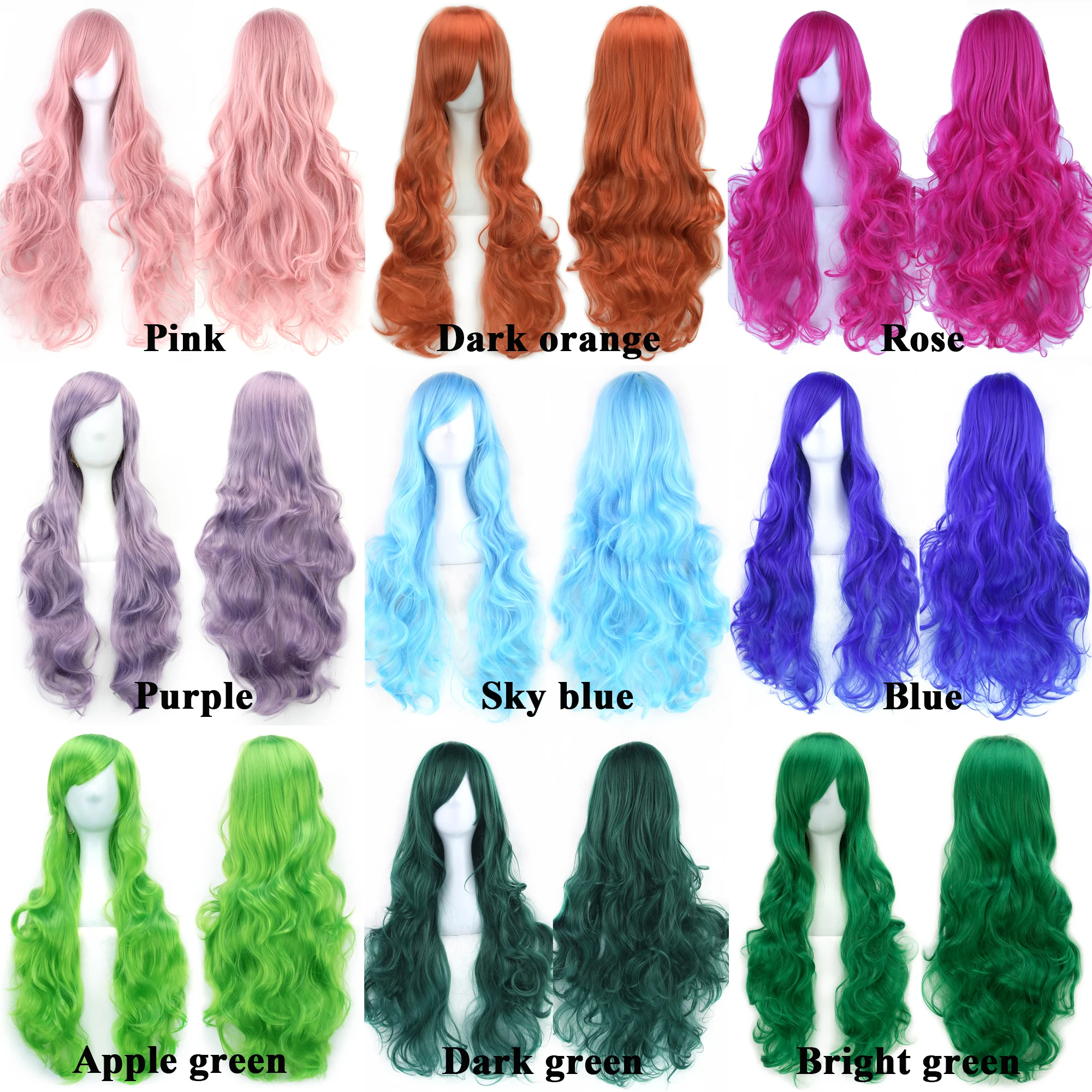 Soowee 30 Colors Wavy Long Wig Hairpiece High Temperature Fiber