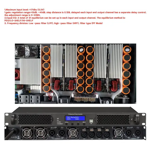 ShennDare LED600 4X600W Amplificador de potencia profesional 4 canales  Estéreo Line Array Altavoz Preamplificador DJ Subwoofer Amplificador Clase  D Etapa Rendimiento Amplificador de sonido PFC 90V-270V - AliExpress