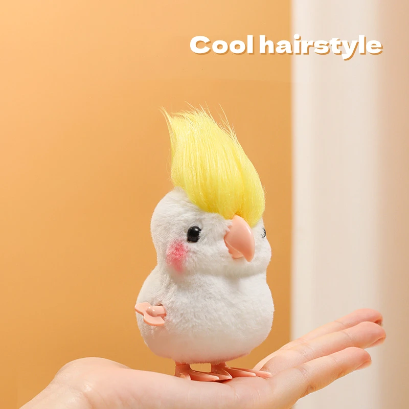 1pc Cute Cool Parrot Simulation Plush Pets Bouncing Parrot Funny Hairstyle  Early Education Interactive Kids Toys No Battery