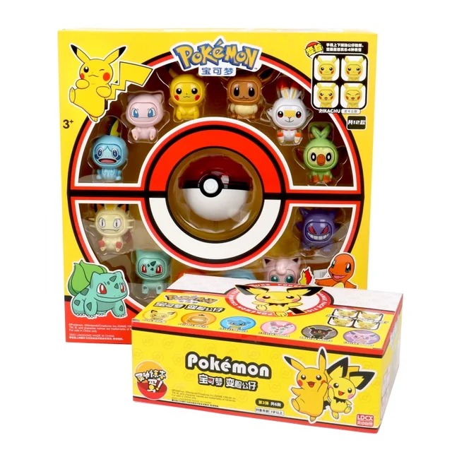 Pokemon Face Changing Anime Action Figure Kawaii 12 Kind Doll Dragon Ball Pokeball Pocket Monster Pikachu Child Toy Set 1