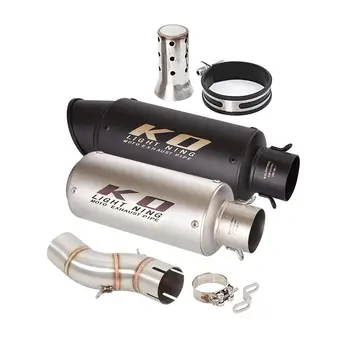 For SUZUKI SFV650 2009-2016 Exhaust Mid Pipe Motorcycle Tail Escape Middle Pipe Stainless Steel 51MM Muffler Removable DB Killer