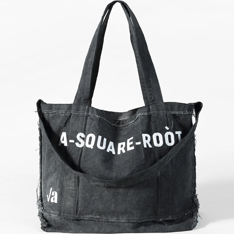 New Retro Distressed Rough Edge Large Capacity Tote Bag, Casual Canvas Handbag, Casual And Simple Fashion Shoulder Bag For Women