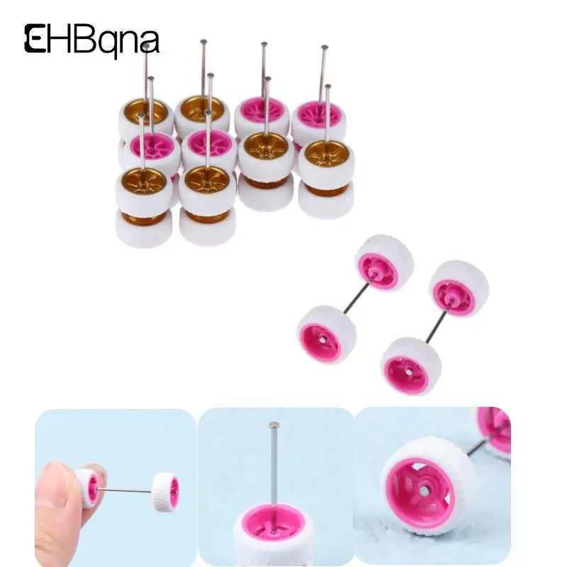 

1Set 1:64 Car Wheels For Hotwheels Rubber Tire With Wheel Axle Model Car Modified Part DIY Racing Vehicle Toys