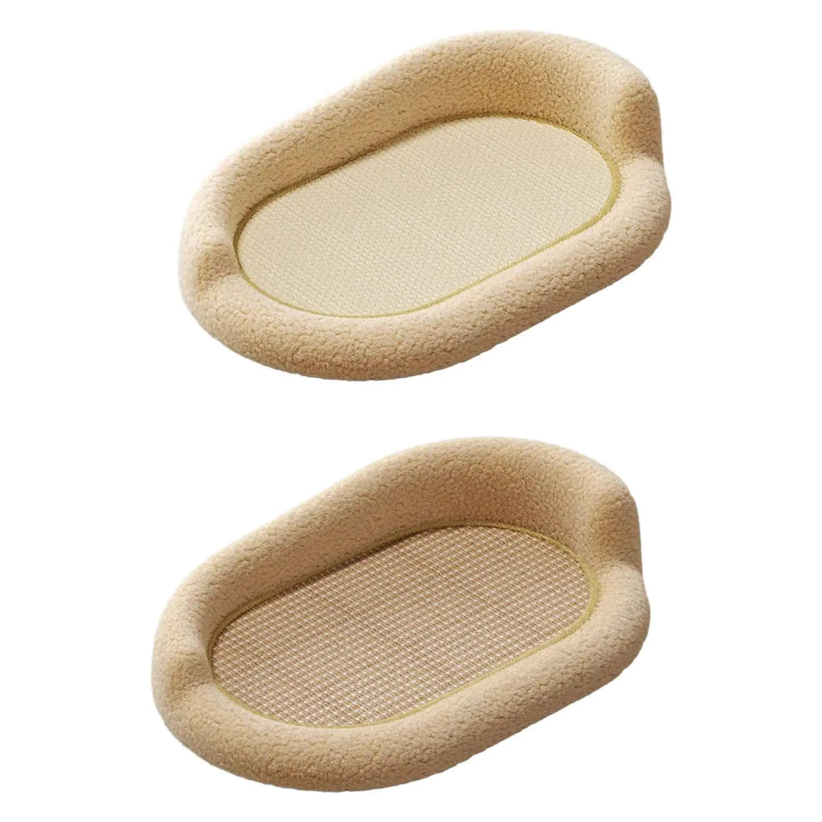 Oval Cat Scratcher Lounge for Grinding Claw Lightweight 61x40x25cm Comfortable Multipurpose with Raised Edge Scratch Pad