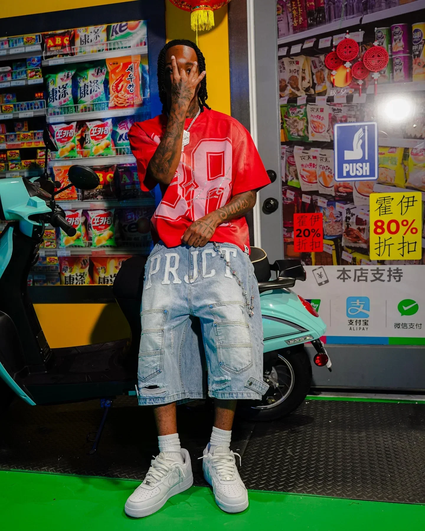 Denim Shorts Summer Jeans Shorts Street American classic multi-pocket loose denim shorts ins punk high waist washed simple denim straight mid-length pants y2k