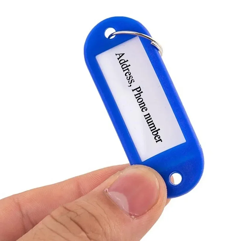 Plastic Keychain Tags 50pcs/lot Colorful Numbered Name Baggage Tag ID Label With Split Ring