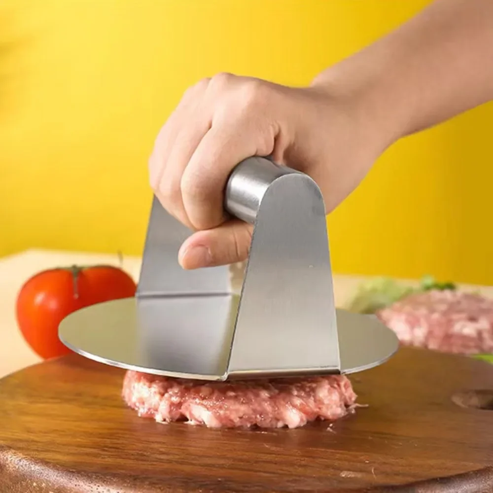 Stainless Steel Burger Press Round Square Burger Smasher Non-Stick Smooth Grill Meat Press for Hamburger Flat Top Cooking kitchen utensils