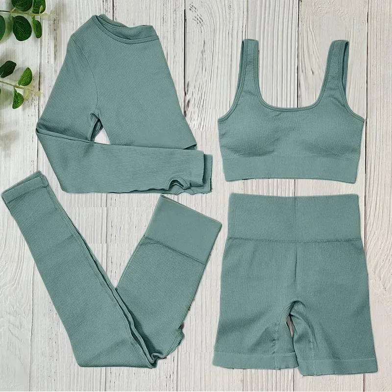 Ribbed Yoga Set Sportswear Women Suit For fitness Seamless Sports Suit Workout Shorts Set Tracksuit Sports Outfit Gym Clothing Sports Bra Set Gym Workout Set Yoga Pants Set Yoga Set Sports Set Shorts Fitness Set Sportswear Set Sports Set