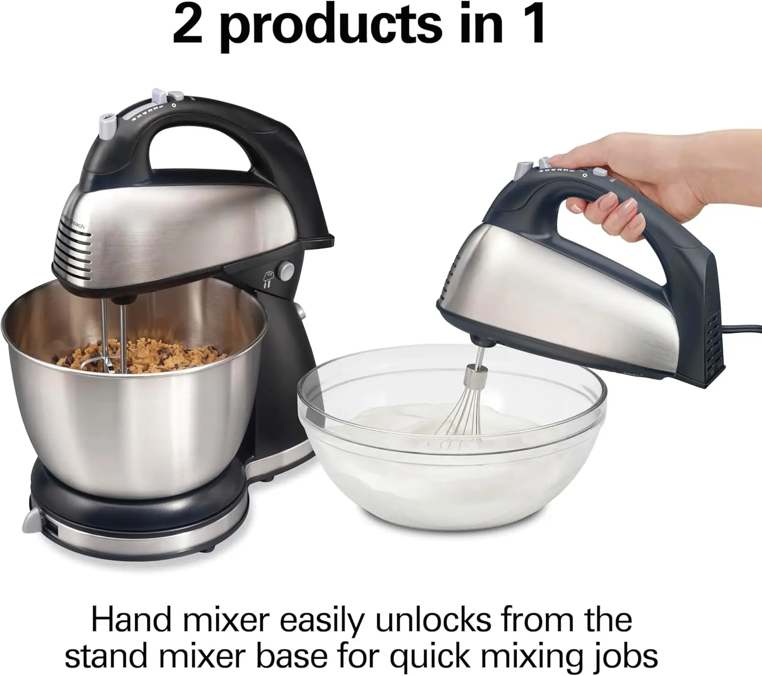 Mixer in use with bowl