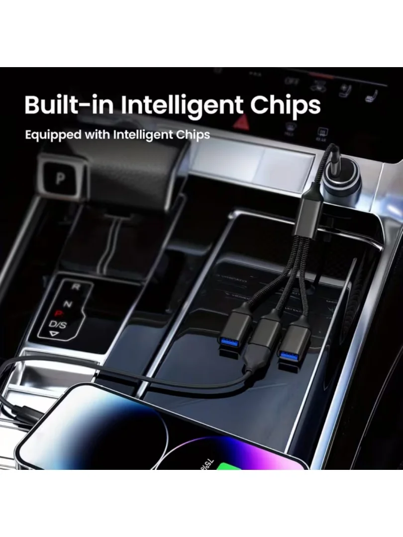 USB 1-3 연장 케이블, 1입력 3출력, USB-C 1개의 남성 커넥터를 3개의 여성 커넥터로 변환하는 어댑터, USB 다기능 고속 충전 케이블-C 인터페이스