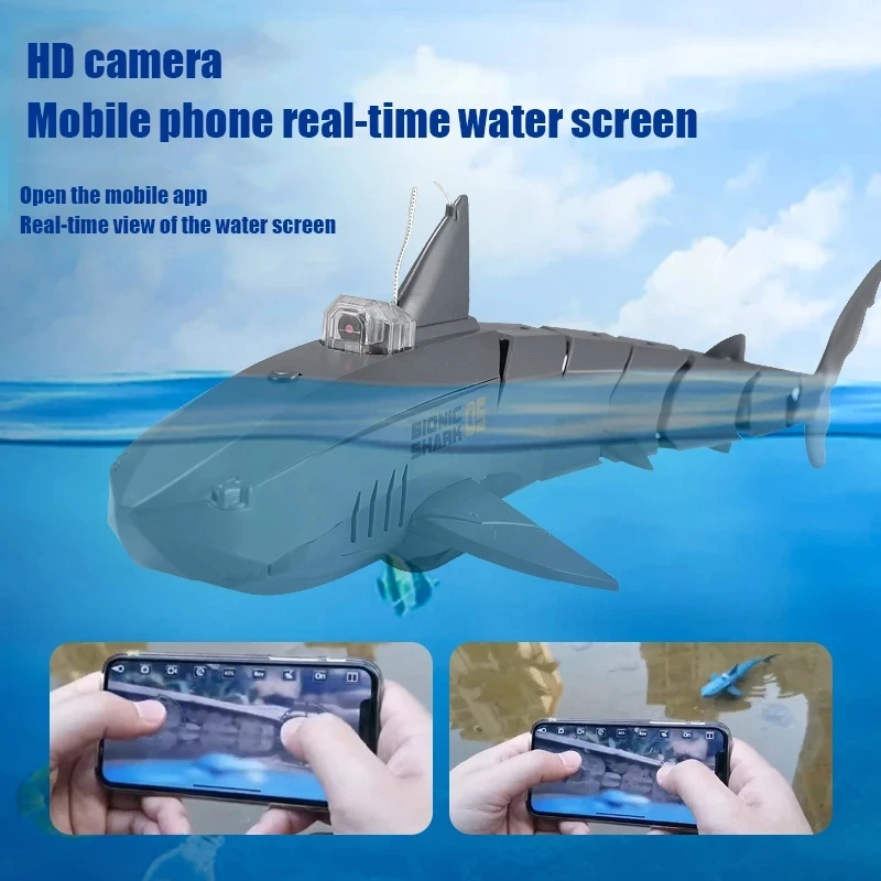 APP RC Shark Robot Toy With Camera HD Wif Fpv Electric Waterproof Animals Submarine Fish Machine Simulation Toys for children 2