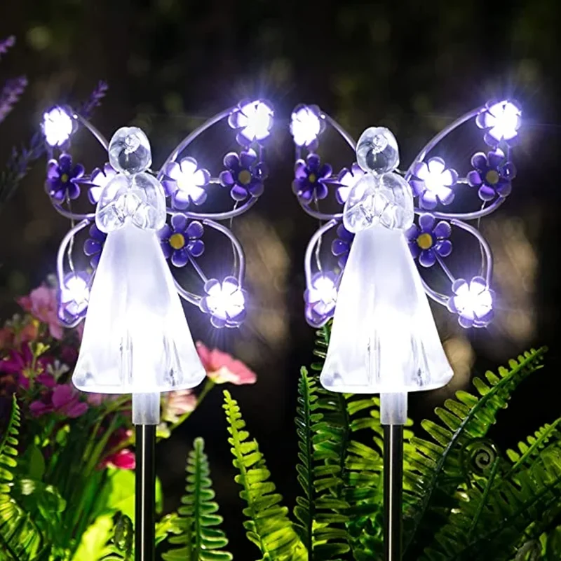 New Solar Angel Lights Outdoor Garden Decoration Landscape Housewarming  Gift Cemetery Led Stake Lawn Yard Patio Solar Night Lamp AliExpress