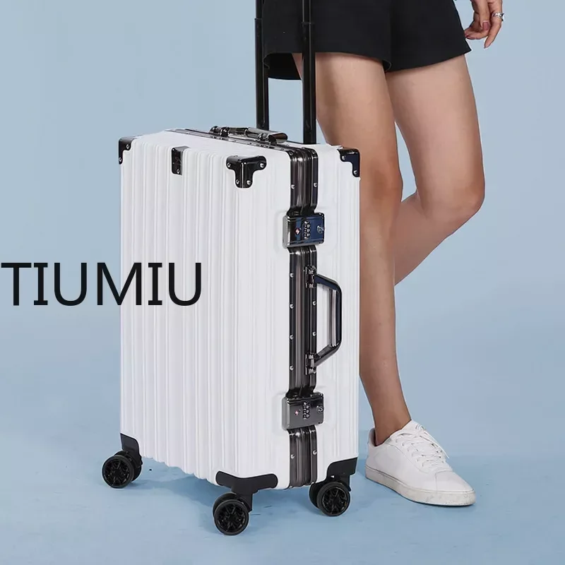 Aluminum Frame Travel Trolley Suitcase Large Capacity Vintage 20 