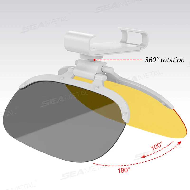 AUTOMECHANIST Car Sun Visor Goggle Anti-UV Anti-Dazzle Auto Sun Visor Plate Extender 360 Rotatable Safety Driving Day and Night car sun visor