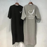 Robe T-shirt à manches courtes pour femmes, ample, mi-longue, au-dessus du genou, nouvelle collection été 1