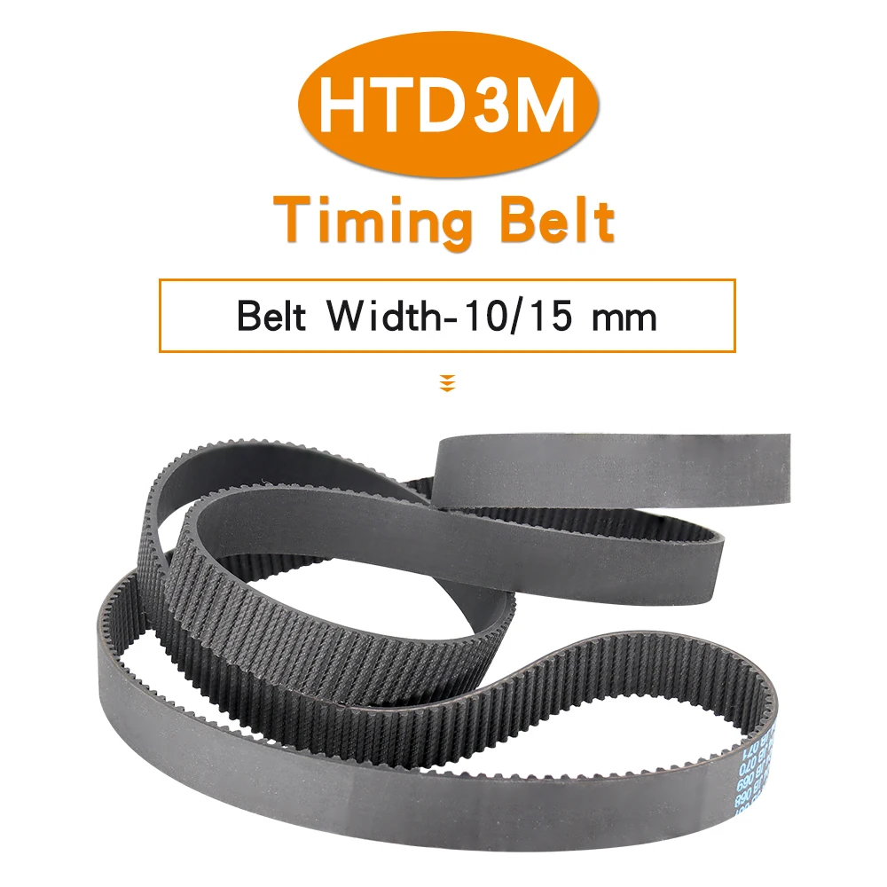 Toothed Belt HTD3M-1863/1980/2040/2388/2430/2640/3000/3300/3600/4698 Timing Belt Width 10/15 mm For 3M Aluminium Timing Pulley