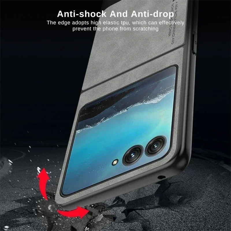 Premium Sheepskin Leather Flip Phone Case with Shockproof Bumper Protection
