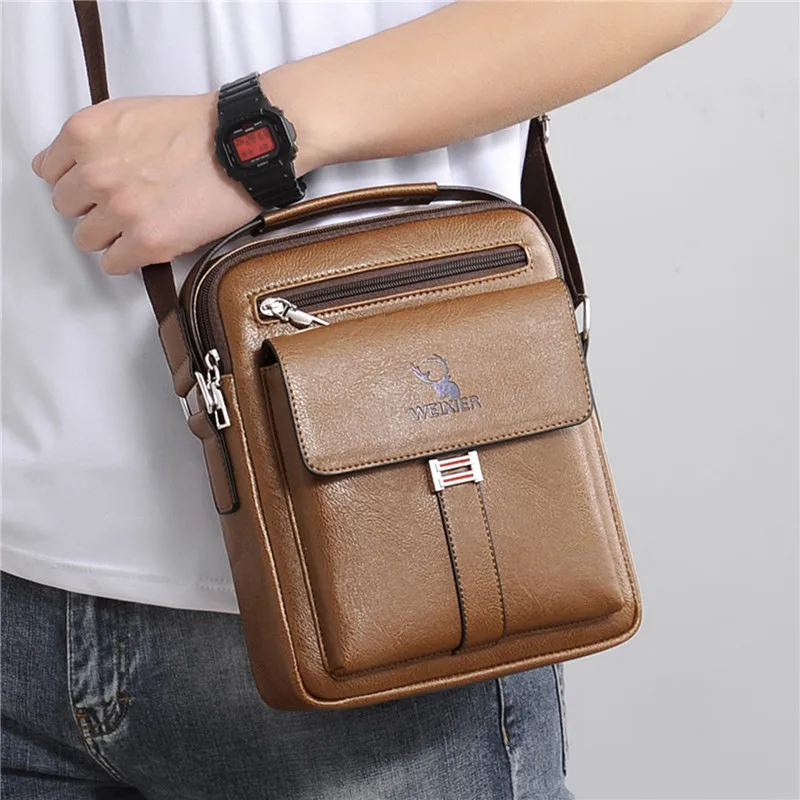 Men's Crossbody Bag Men Shoulder Bags Zippers Handbags Large Capacity Artificial Leather Bag For Male Messenger Tote Bags남성용 메신저