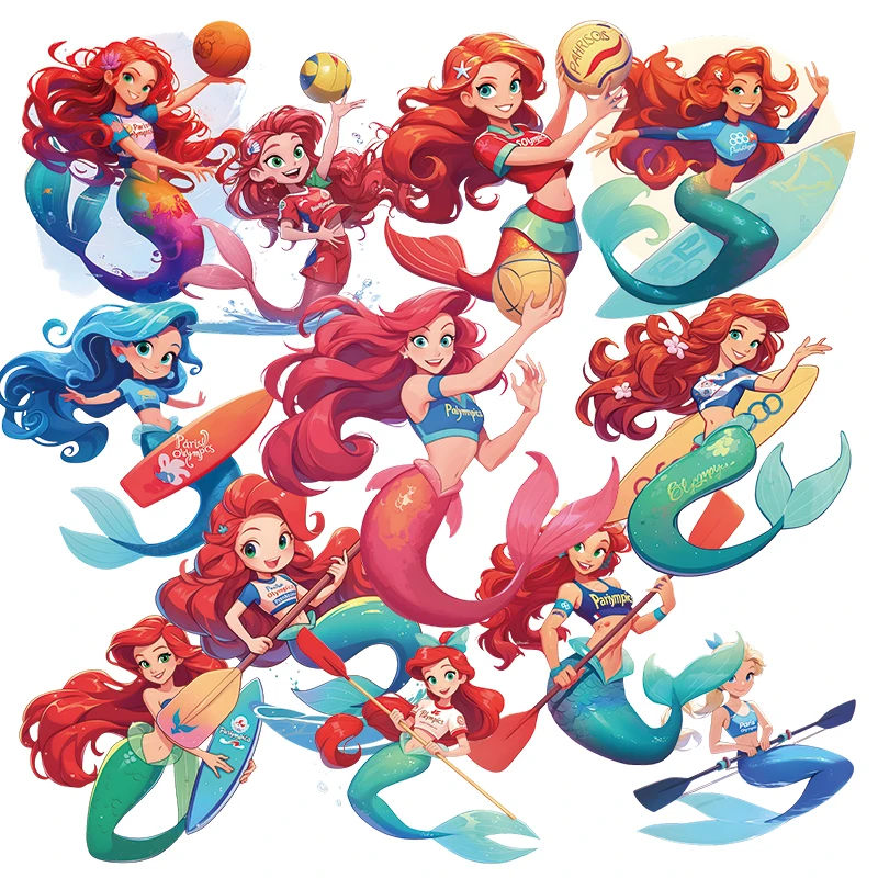 

A mermaid doing sports Life Sticker детские канцтовары для скрапбукинга школьные принадлежности эстетическое украшение из ПВХ