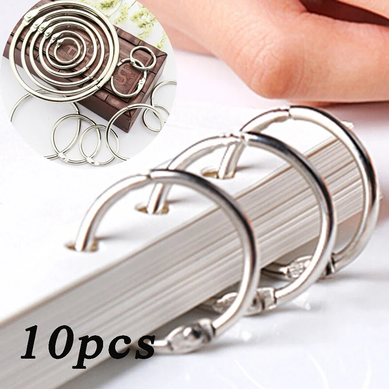 Metal Ring Binder 10Pcs Metal Ring Binder 15-60mm DIY Albums Loose-leaf Book Hoops Opening Office Binding Supplies Photo Album