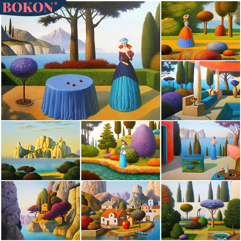 

5D Abstract Landscape Diamond Painting Diamond Mosaic Artistic Conception Sea View DIY Diamond Cross Stitch Home Decoration