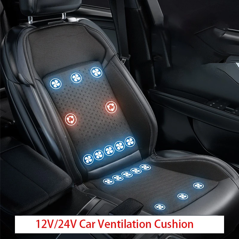 1pair Car Ventilation Cushion Cool Massage Cushion With The Fan Blowing Cool Sheet Car Seat