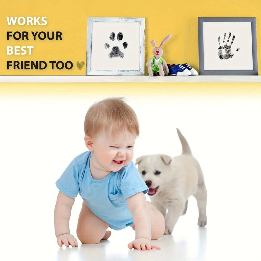 Pet Paw Print Kit Comes with 1 Ink Cartridges and 2 Imprint Cards Halloween Baby Footprints Thanksgiving Christmas Gifts and Other Holiday Gifts pet paw print kit