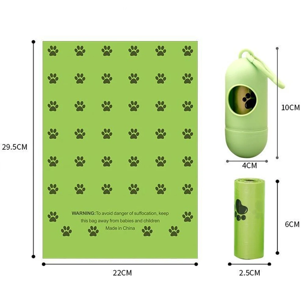 Dog Poop Bag Dog Poop Bag Dispenser Pet Cleaning Products Biodegradable Dog Poop Bags Large Cat Waste Bag Holder Outdoor Home Clean 15 Bags / Roll