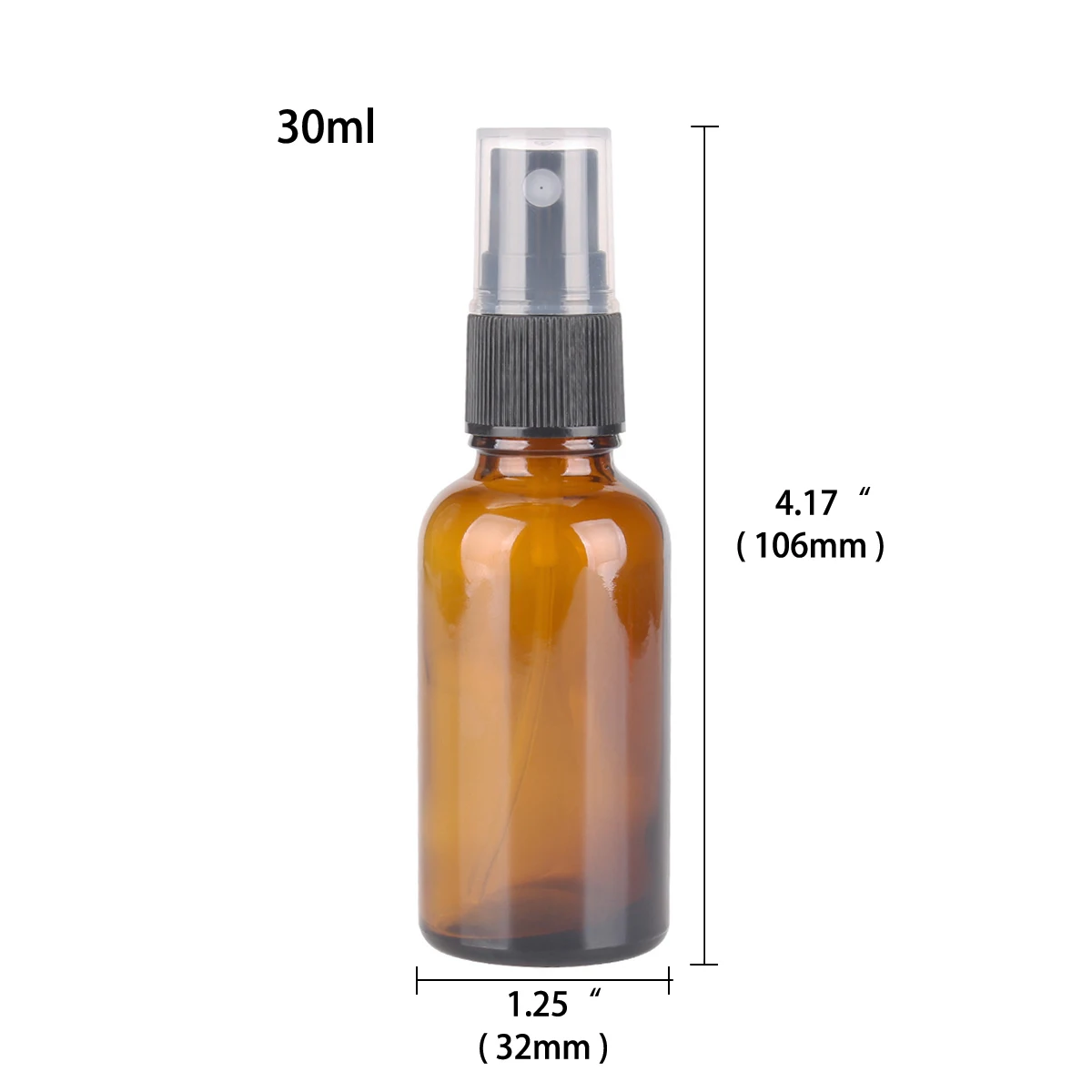 12pcs 30ml Amber Glass Spray Bottle w/ Black Fine Mist Sprayer essential oil bottles empty cosmetic containers 2