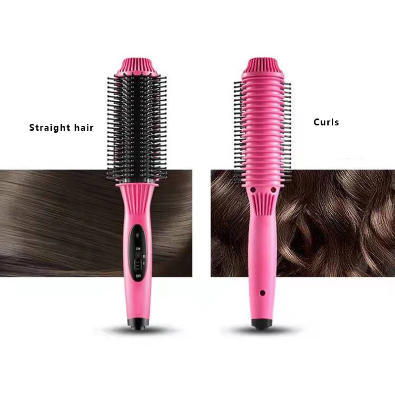 Hot Hair Straighteners Brush Women Hair Styler Curling Iron Electric Hot Comb Straightener Fast Heating Curler Hair Caring Tools 3