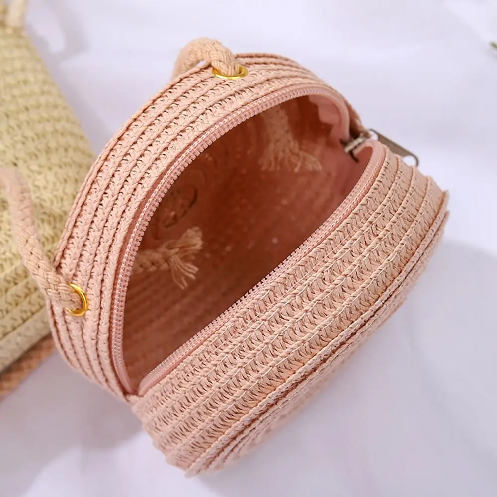 Coin Purse Straw Straw Bag Shell Shape Handmade Summer Beach Bag Straw Handbag Women Girl
