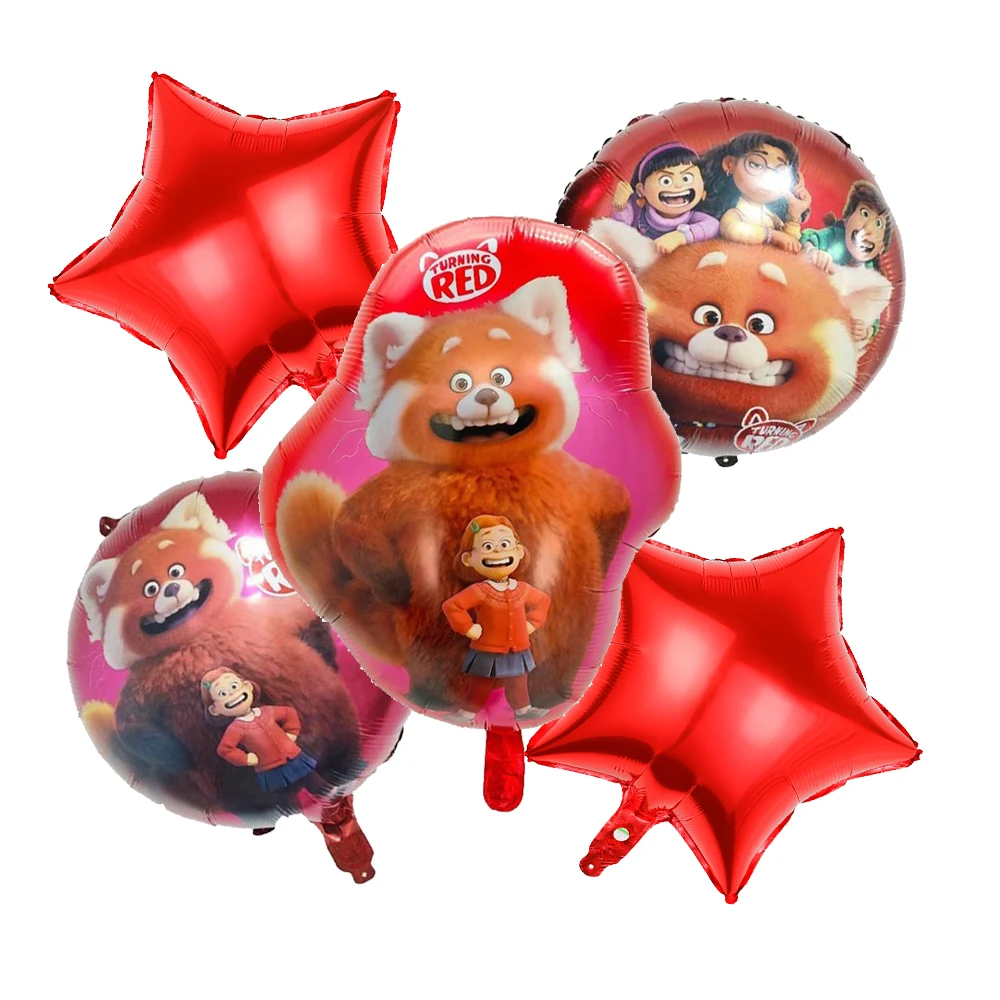 

5 шт. Поворотный красный алюминиевая фольга воздушные шары пентаграмма воздушный шар дети девочки день рождения детский душ принадлежности украшения