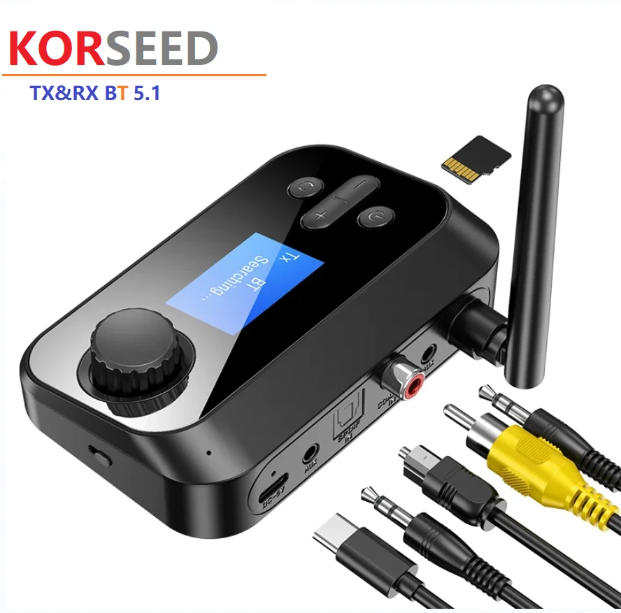6 in 1 Long Range Bluetooth 5.1 Audio Transmitter Receiver RCA 3.5mm AUX USB Dongle Stereo Wireless Adapter For PC TV Headphones