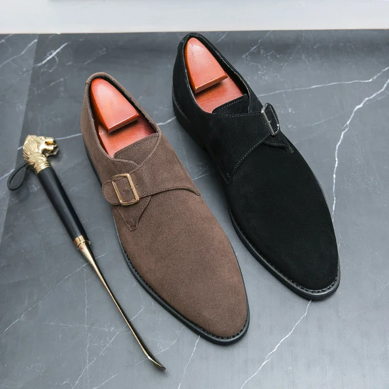 

2023 New High Quality Handmade Oxford Dress Shoes Footwear Wedding Formal Italian Shoes Hot Social Office Pointed Suede Loafers