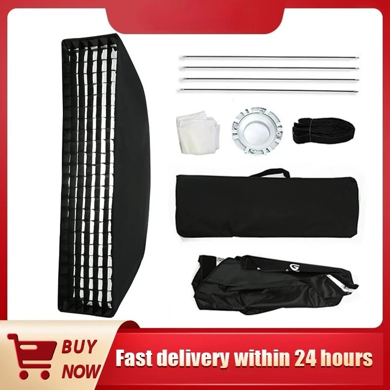 오리지널 소프트박스 22x90cm 9x35인치 휴대용 직사각형 허니콤 그리드 소프..