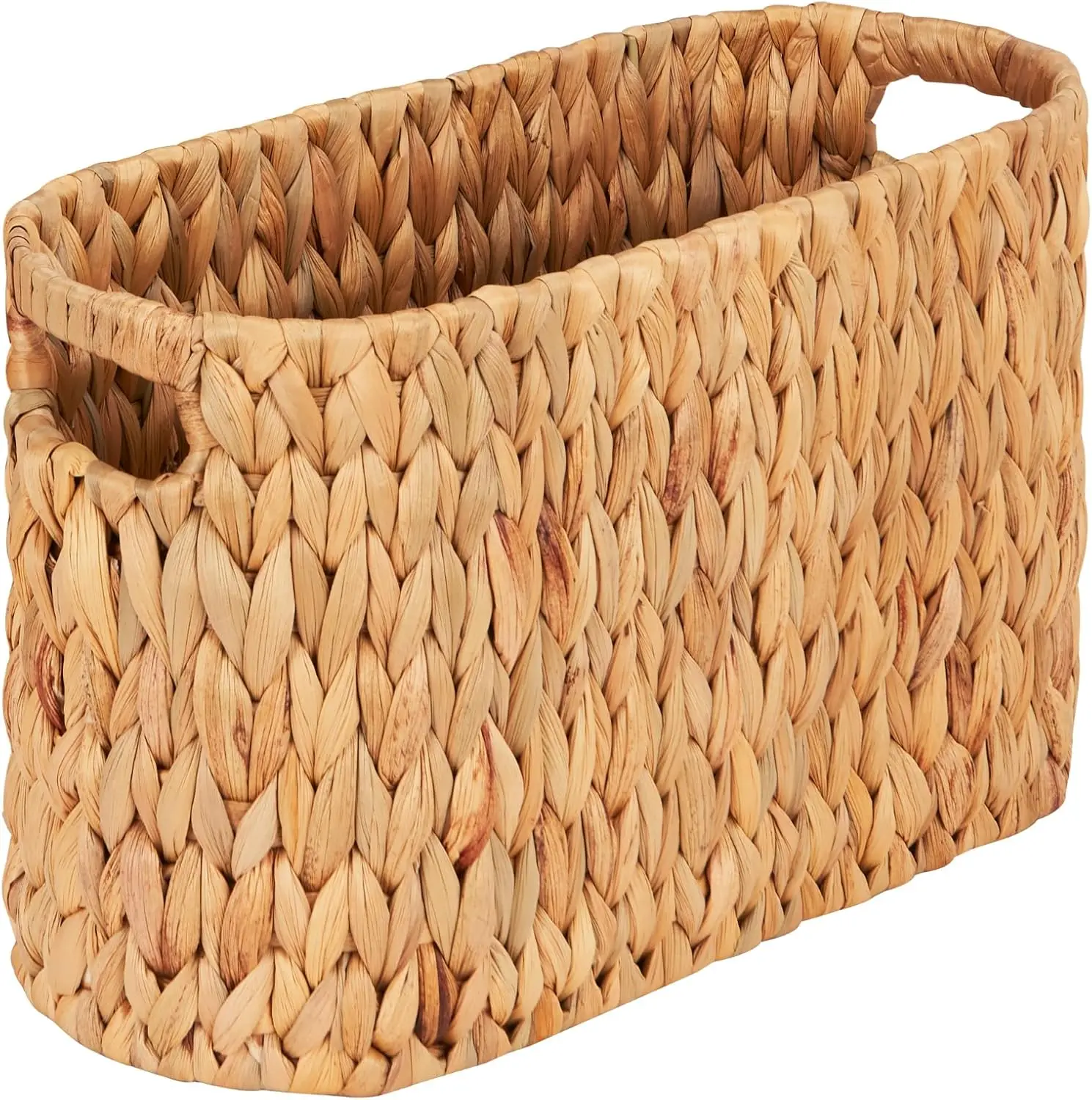 Wicker Toilet Paper Holder Stand, Wicker Toilet Paper Storage Basket for Bathroom, Natural Water Hyacinth Storage Baskets 2
