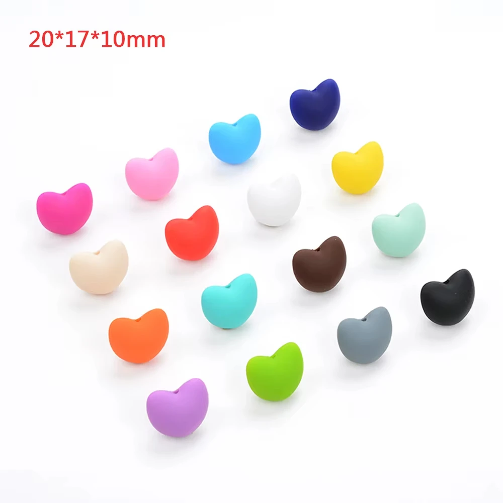 LOFCA 50 teile/los Heiße Herz Form lose Silikon Perlen Für Halskette Silikon Perlen Für BPA freies DIY Perlen Schmuck Zubehör – Detail 10