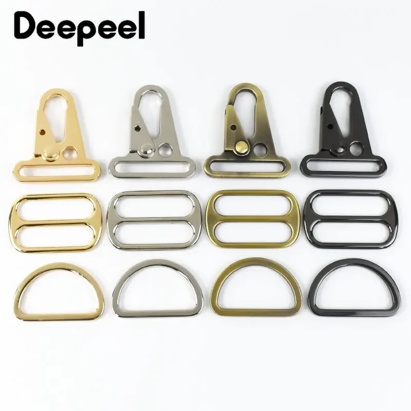 

3Sets 25/32/38mm Metal Buckles Hook Clasp D Ring Adjustment Carabiner Bag Strap Safety Belt Clip Buckle DIY Hardware Accessories