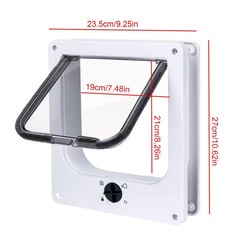 Cat Flap Door Pet Door Easy Set-Up 4 Ways Locking Weatherproof Convenient Safe Cat Doors Pet Supplies For Window Cabinets Walls