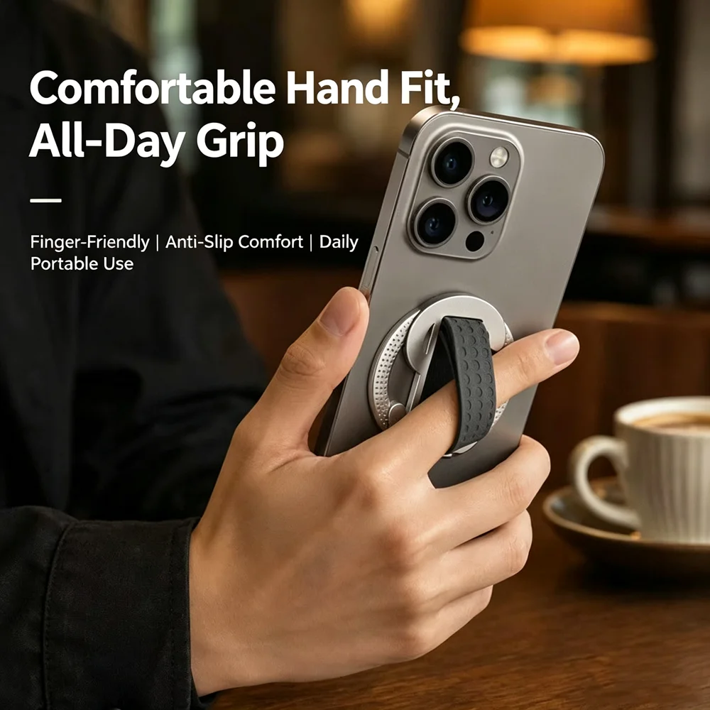 Universal Magnetic Foldable Phone Stand - Strong Magnet & Portable Holder