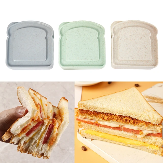 Sandwich Storage Box Reusable Silicone Lunch Box Food Storage Case  Microwave Safe Lunch Box Food Container Sandwich Boxes 