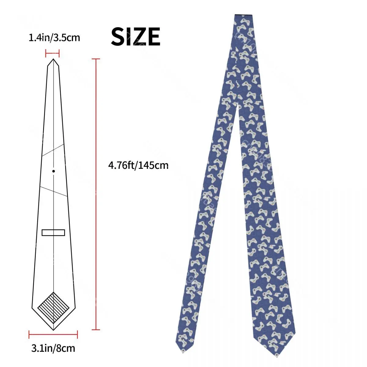 Born To Be A Gamer Neckties Men Women Polyester 8 cm Video Game Controller Neck Ties for Men Skinny Wide Accessories