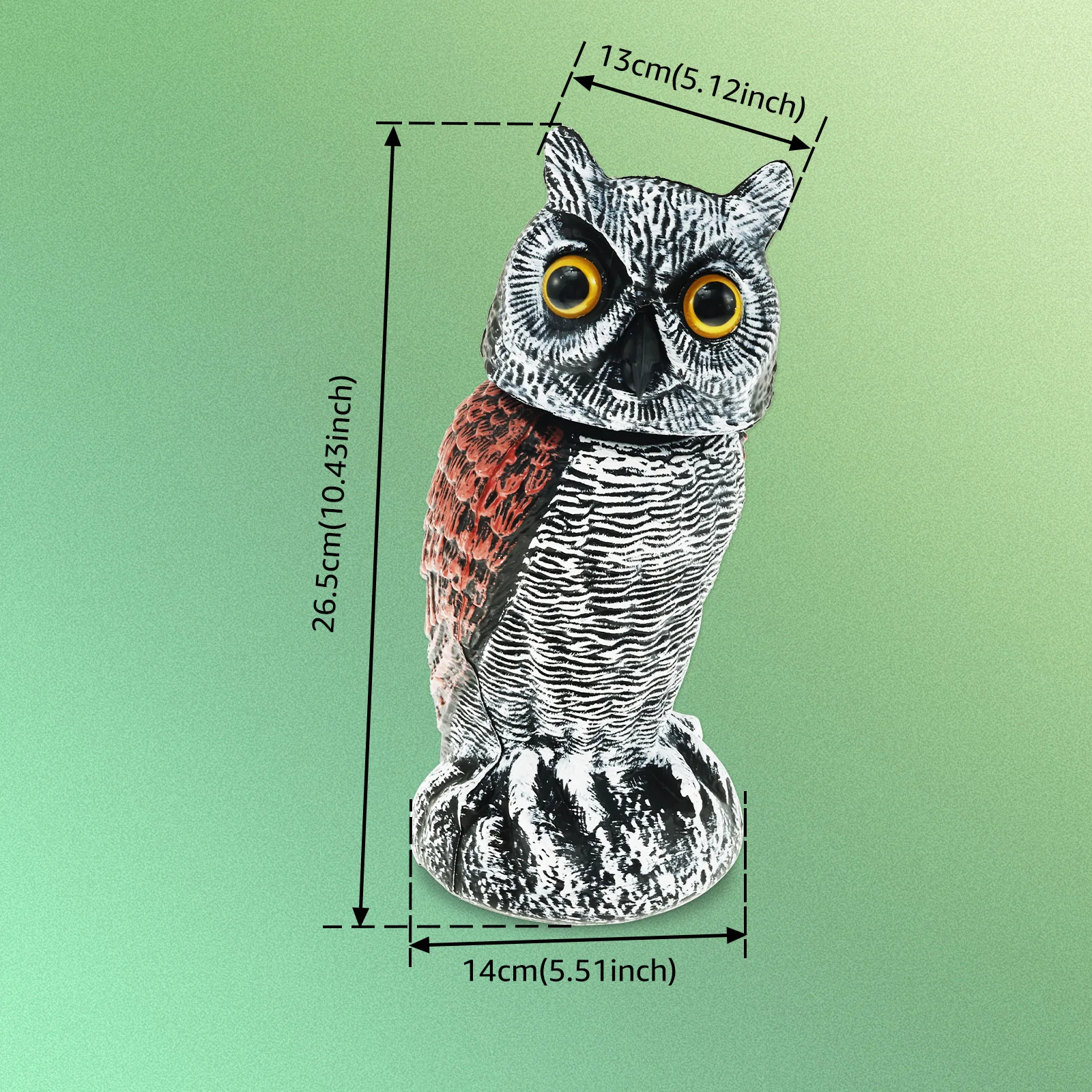 360&deg; Rotation Fake Owl Decoys Statue Motion Activated Scarecrow Shaking Head Simulation Bird Deterrent Realistic owl decoy bird repellent decoy