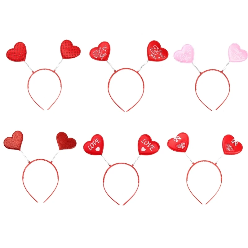 

Sequins Heart Headband Valentines Headband For Girls Heart HeadBopper Headband And Heart Shape Heart Hair Hoop M6CD