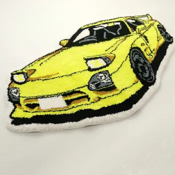 Sports Racing Car Shaped Tufted Rug 1