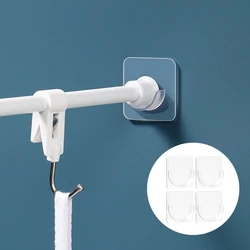 Durable Adhesive Wall Hooks for Curtain and Shower Rods, No-Drill Installation