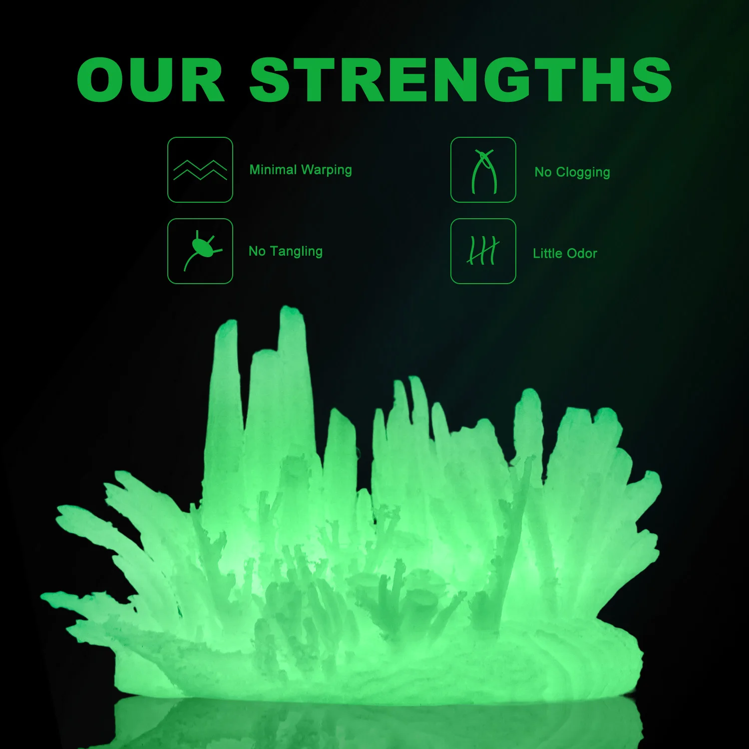Eryone Luminous PLA Filament 1.75mm 1kg Glow in the Dark Plastic PLA 1kg 3D Printing Materials High Quality Wholesale Fast ship