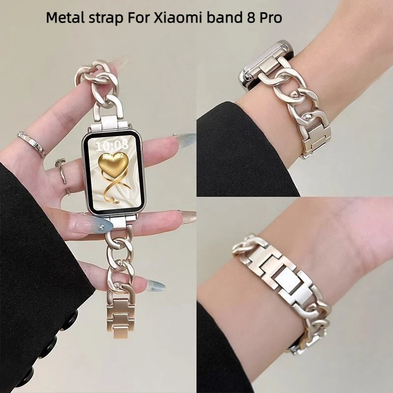 

Metal Strap For Xiaomi band 8 Pro Stainless steel Sport Watchband For Mi band 8 Pro NFC Strap SmartWatch Correa Bracelet