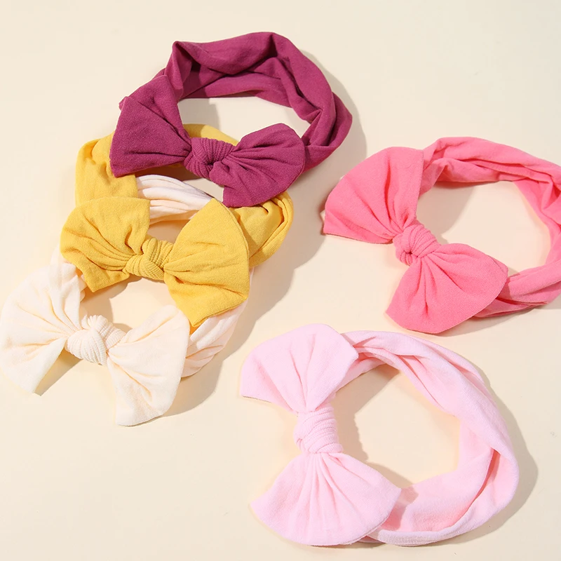 Hair Accessories 5Pcs/Set Baby Headband Cute Bowknot Newborn Girls Hair Band Soft Elastic Kids