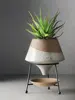 European Ceramic Flower Pot Decoration Metal Stand Abstract Irregular Vase Succulent Plant Flower Pot Modern Home Decoration New 5